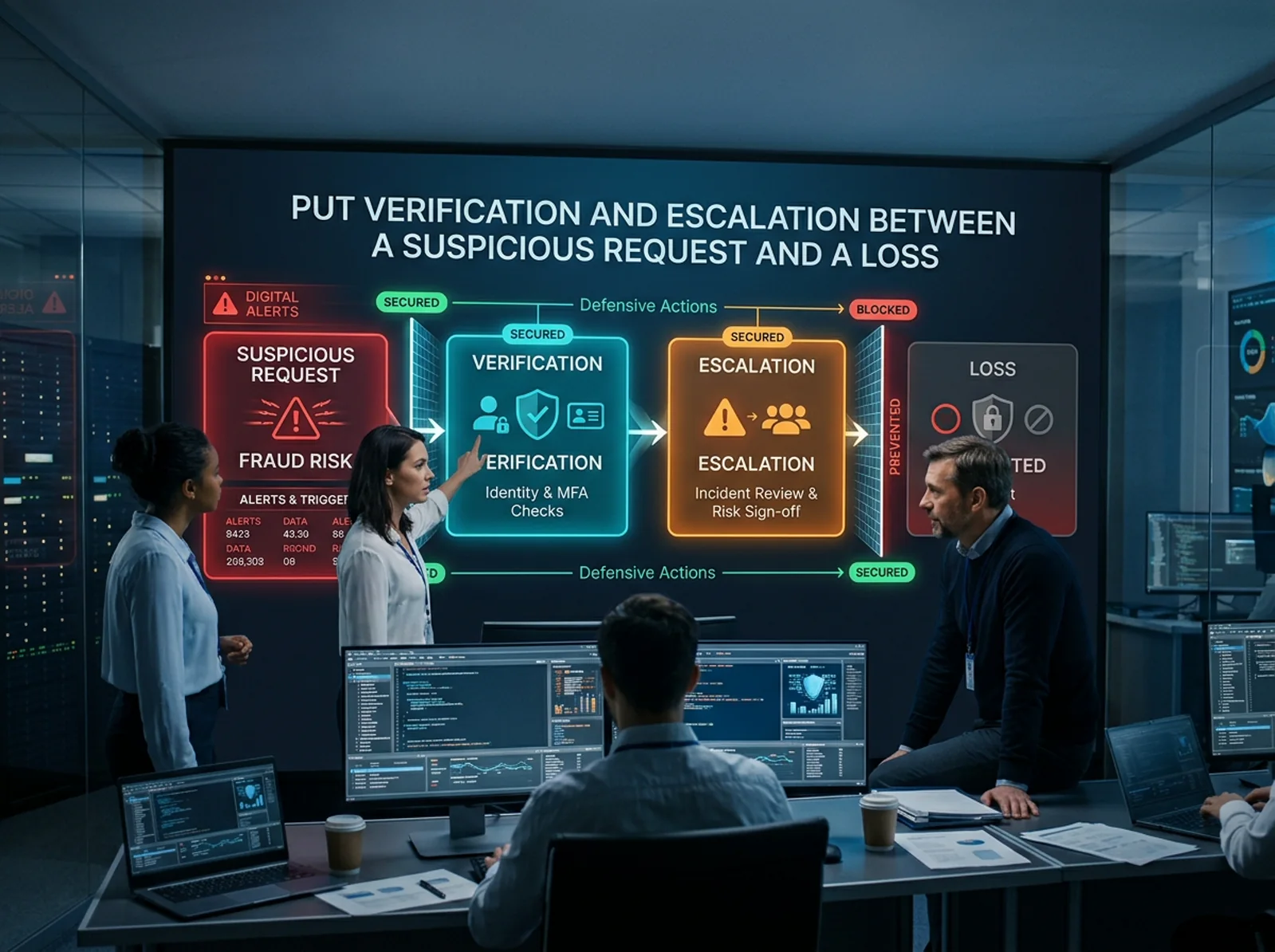 Put Verification and Escalation Between a Suspicious Request and a Loss